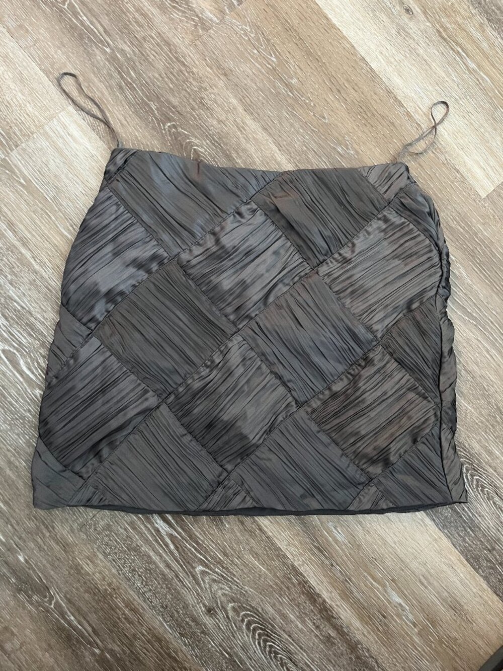 Gray Silky Cross Patch Skirt